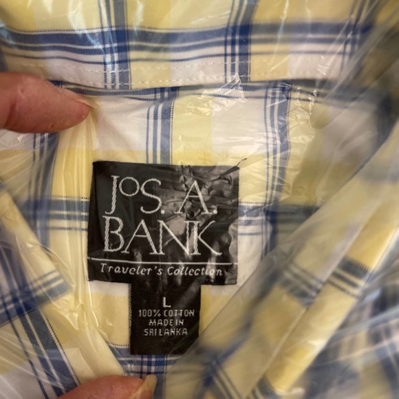 Jo A. Bank checked Shirt Men Sz L slightly used - Picture 6 of 6